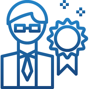 icon of a person with an award ribbon
